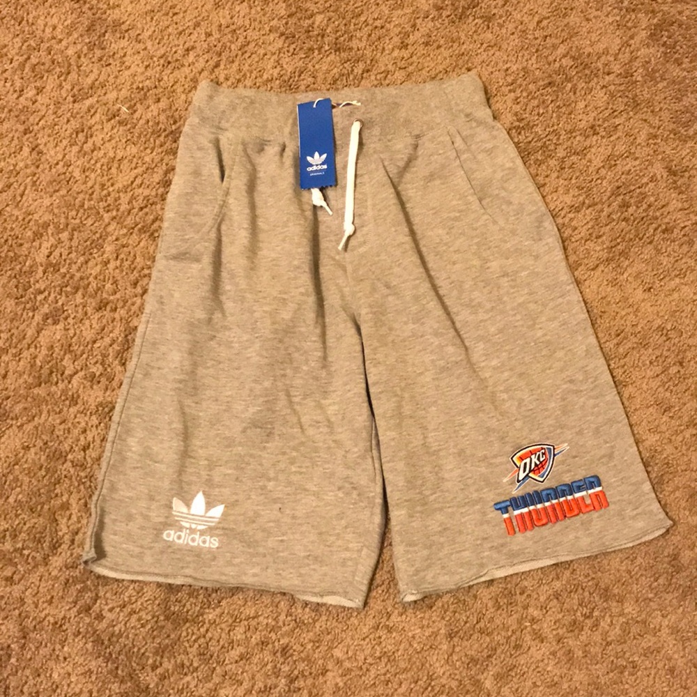NWT OKC Thunder Adidas Terry Gym Shorts Size S